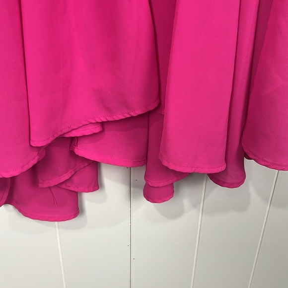 Umgee Womens Midi Dress XL Pink/Purple Sleeveless Button Down Hi-lo Elegant Chic - Picture 8 of 12